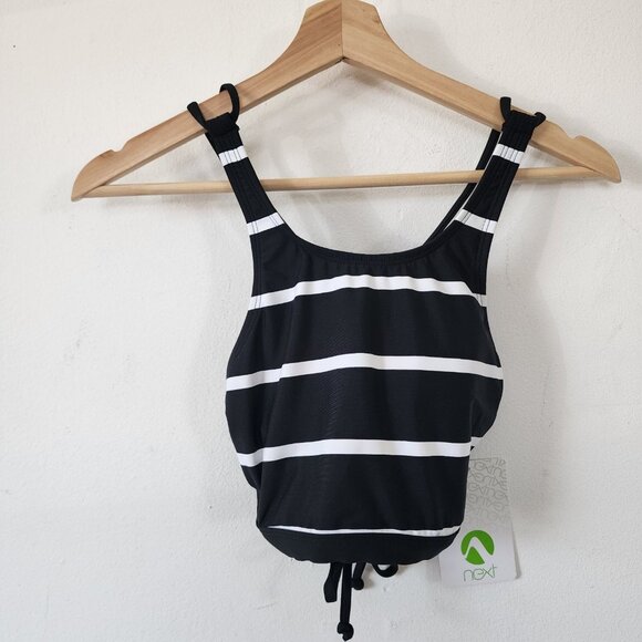 NWT Next Bikini Top Striped Size Small Black White - Picture 1 of 2